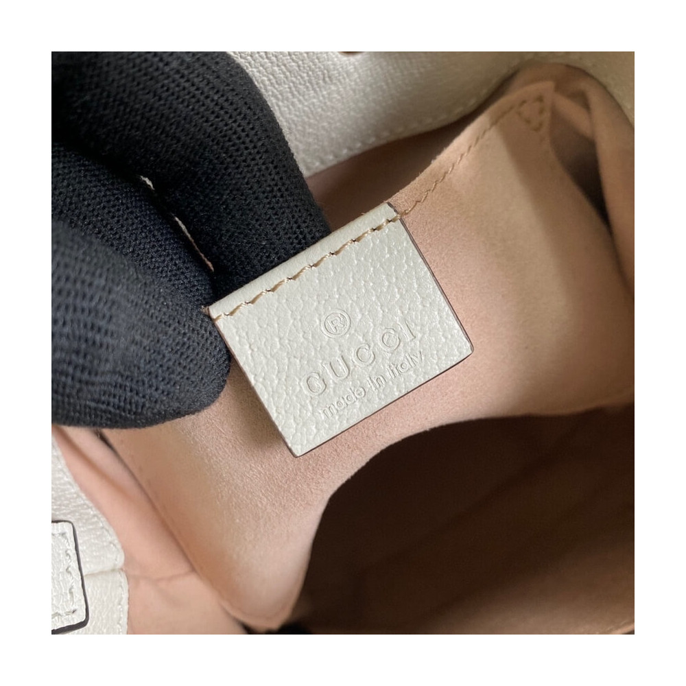 Gucci Ophidia Small GG Bucket Bag White