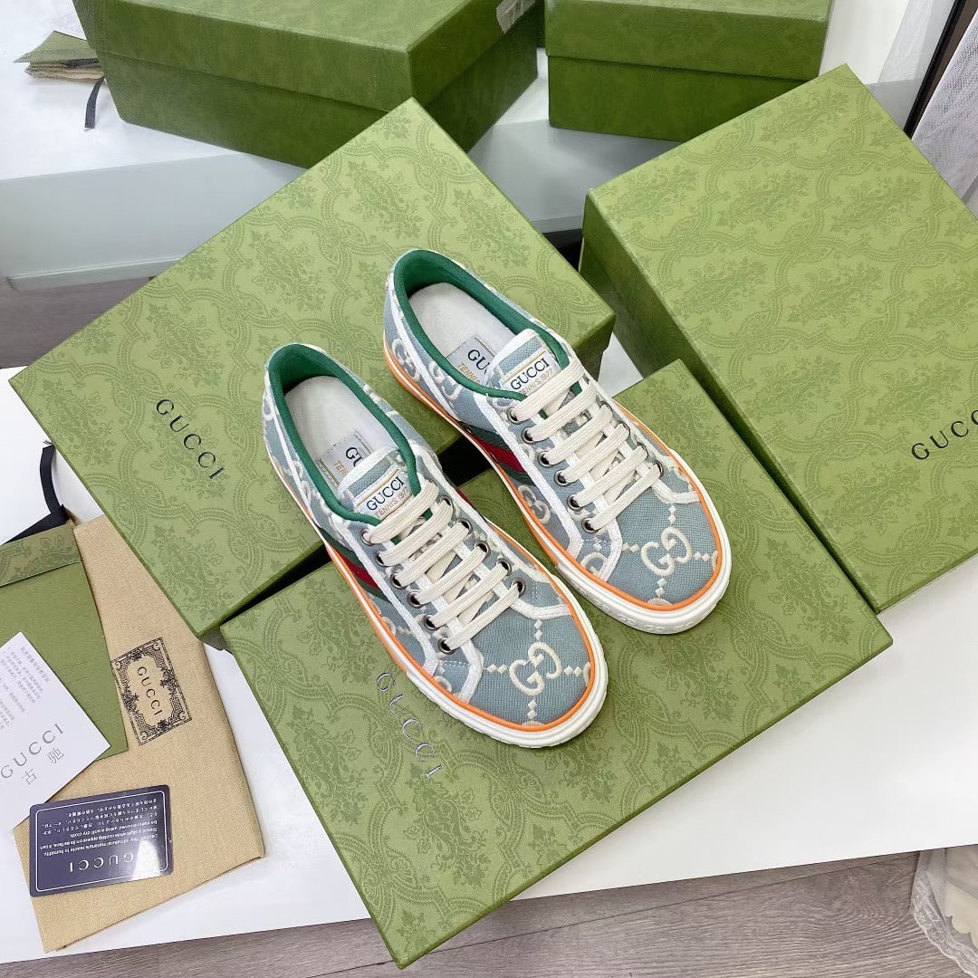 Gucci Women’S Tennis 1977 Sneaker Light Blue 606110 H0G10 3460