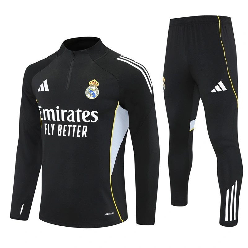 2025-26 Real Madrid black Special Edition Long Sleeve Training Suit