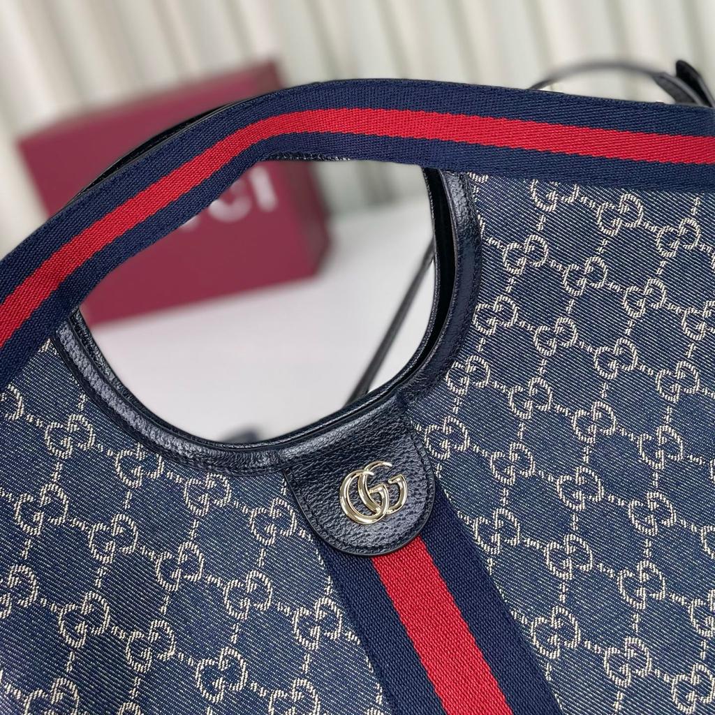 Gucci Giglio GG Denim Tote Bag 25cm/9.8in