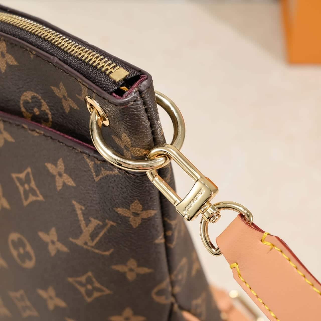 Louis Vuitton Odéon MM Monogram Canvas Shoulder Bag Brown 31 cm M45355