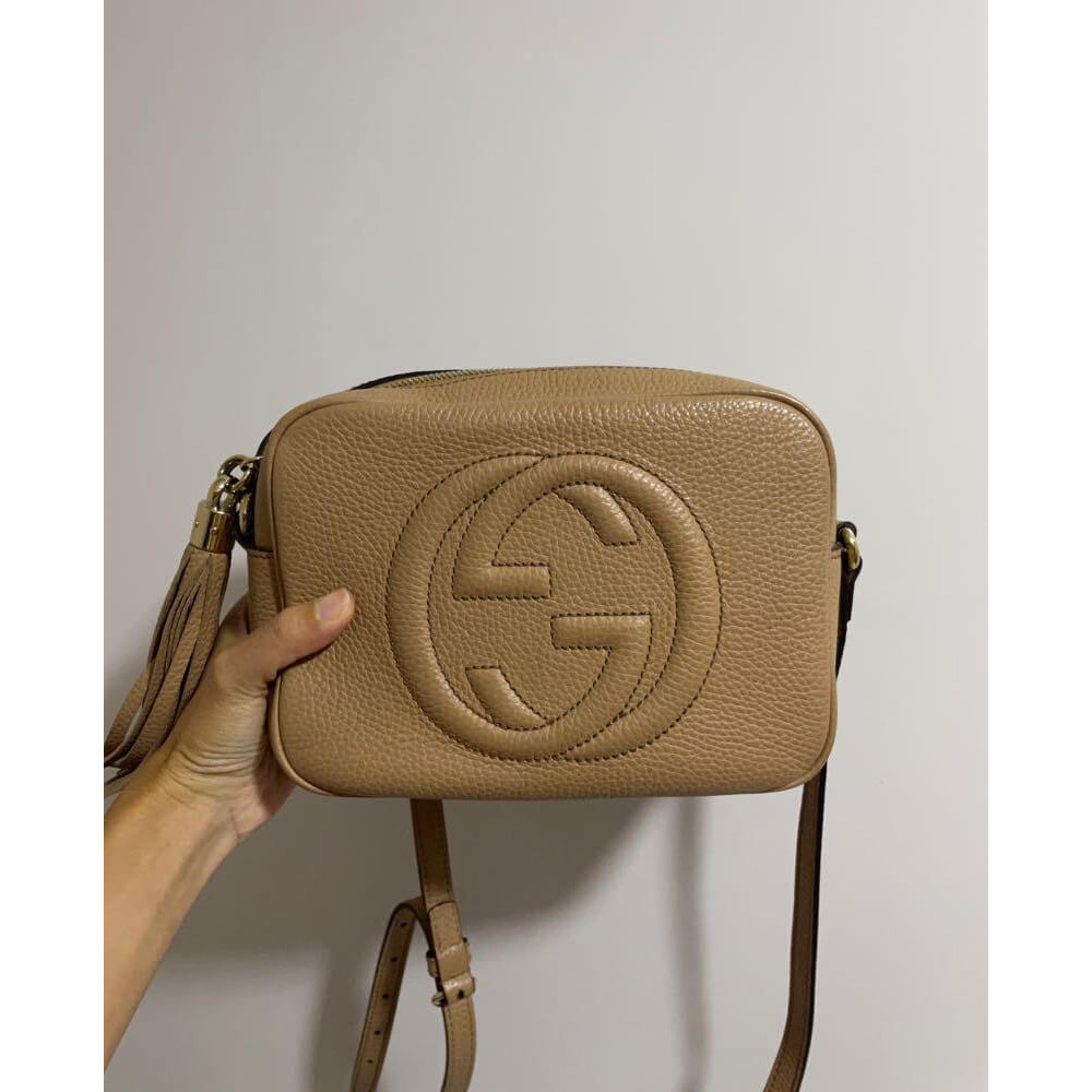 Gucci Soho Small Leather Disco Bag Apricot