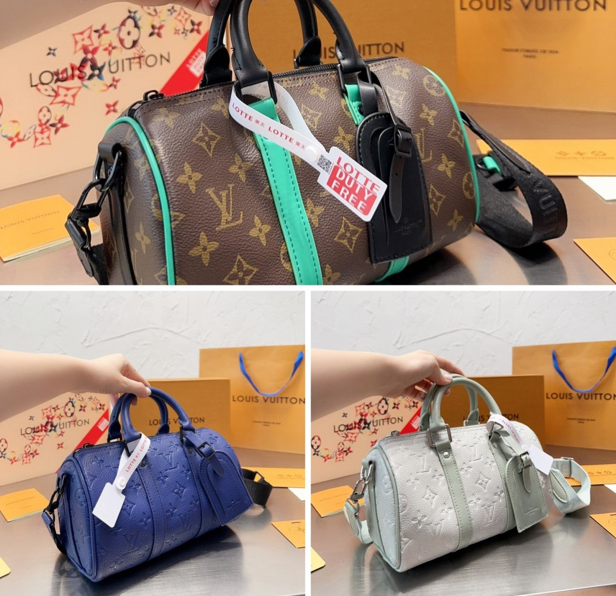 Louis Vuitton Keepall Bandoulieeere Blue 25Cm M23129