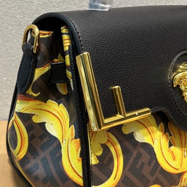 Fendi x Versace Fendace La Medusa Satchel Black 26cm