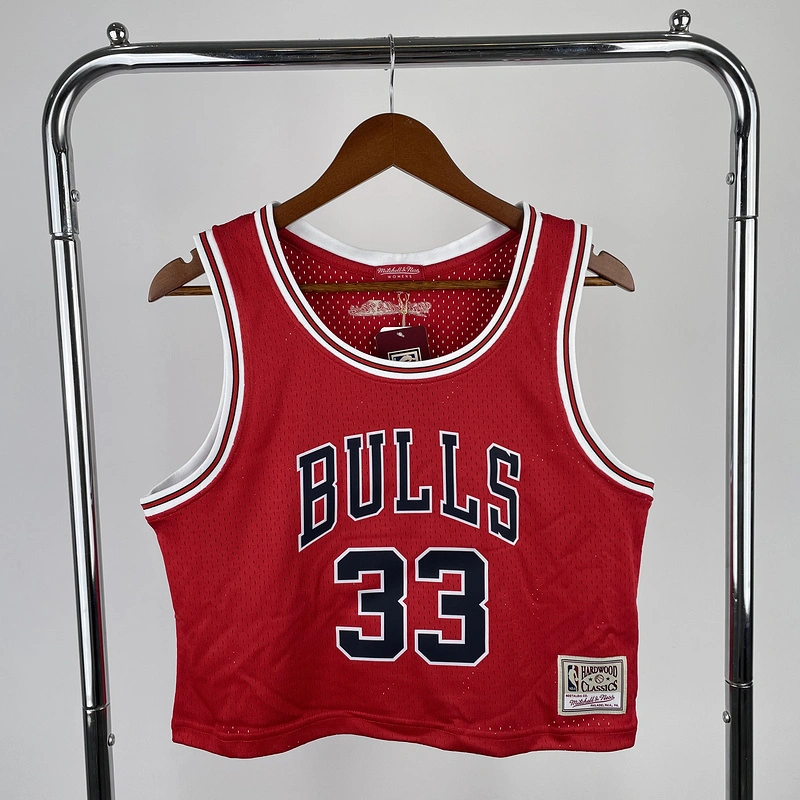 1997-98 NBA Chicago Bulls Woman 33 PIPPEN Red Basketball Jersey