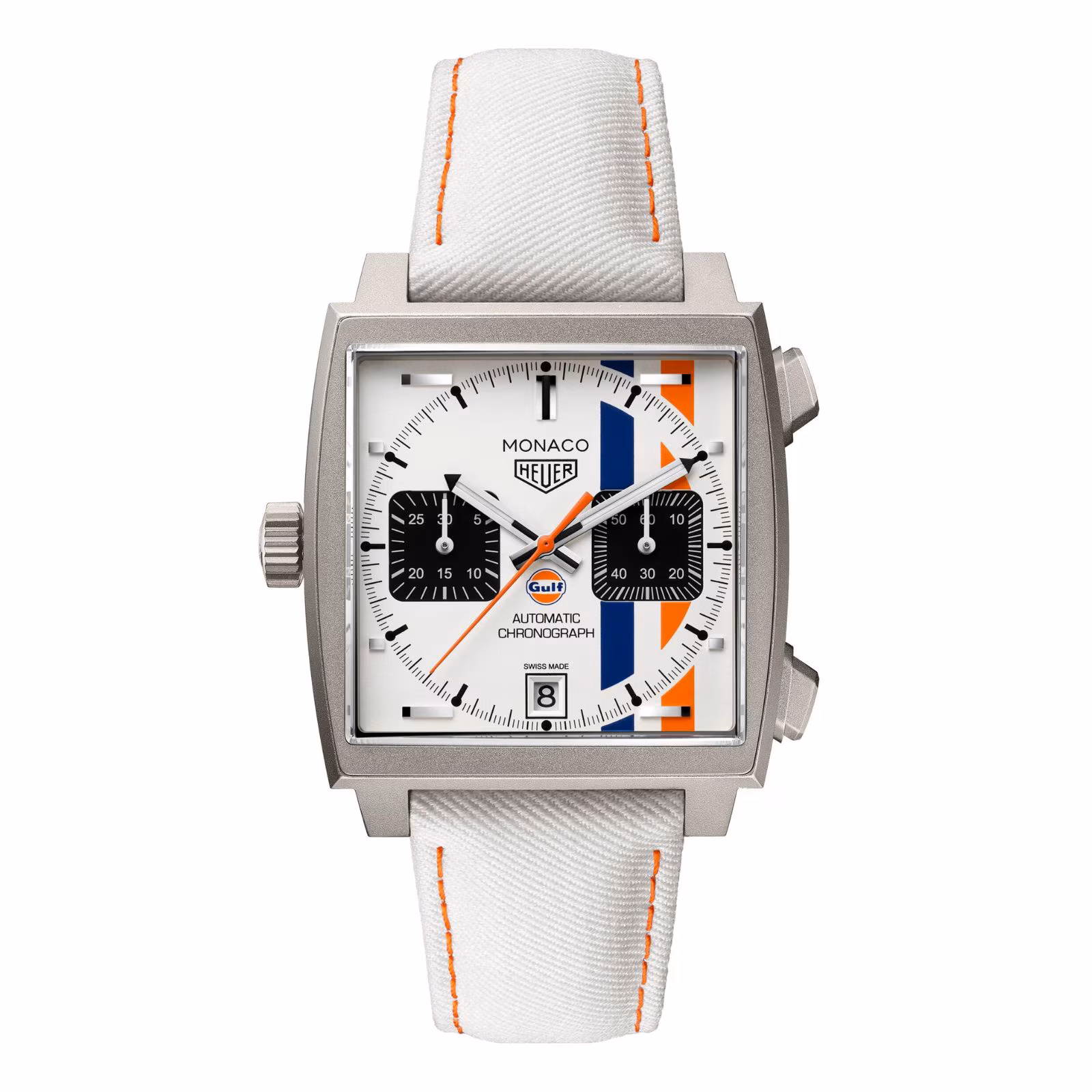 TAG Heuer Monaco Chronograph X Gulf 39mm Limited Edition Mens Watch White CAW218G.EB0393