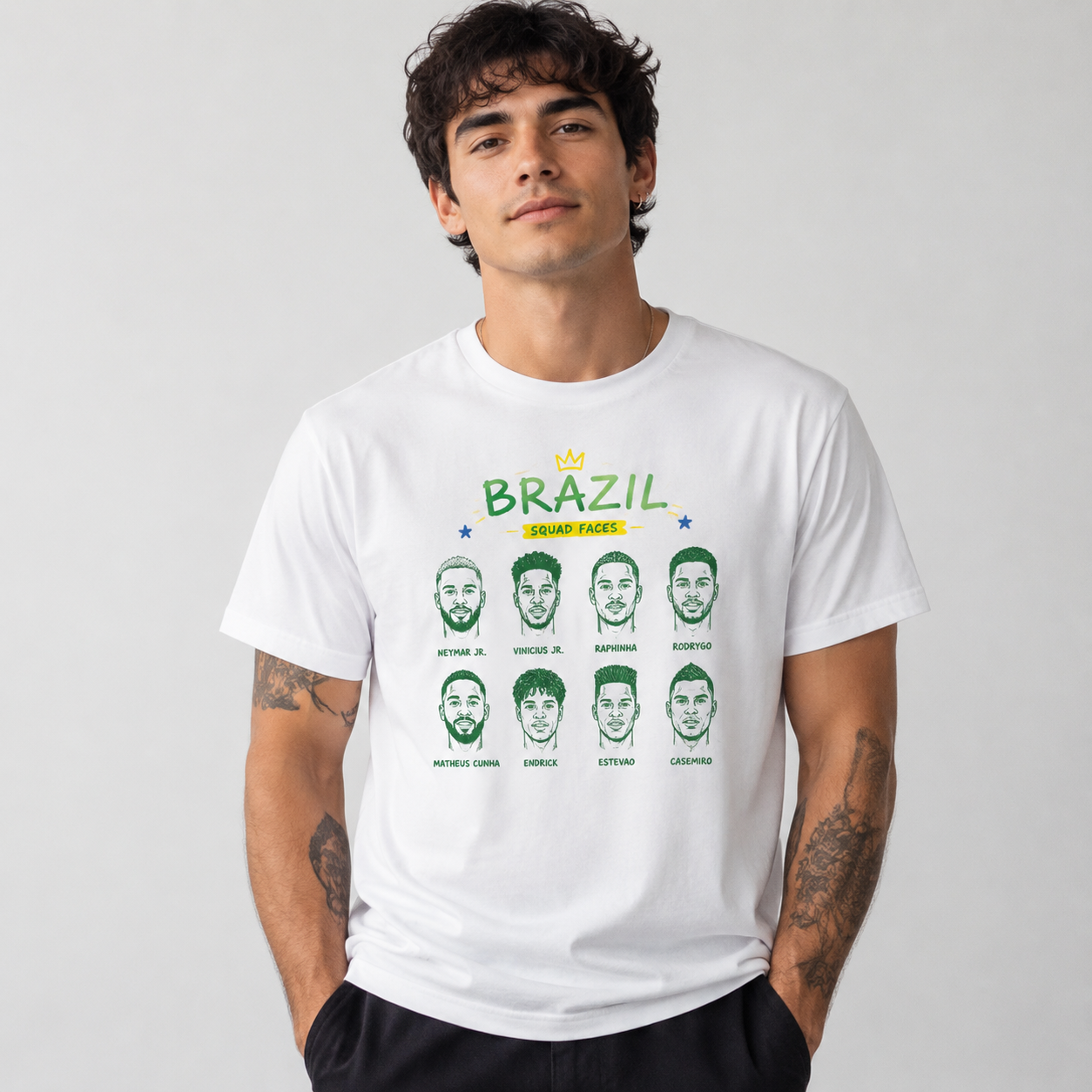 Brazilian Player Pure Cotton T-Shirt – Limited-Time Offer