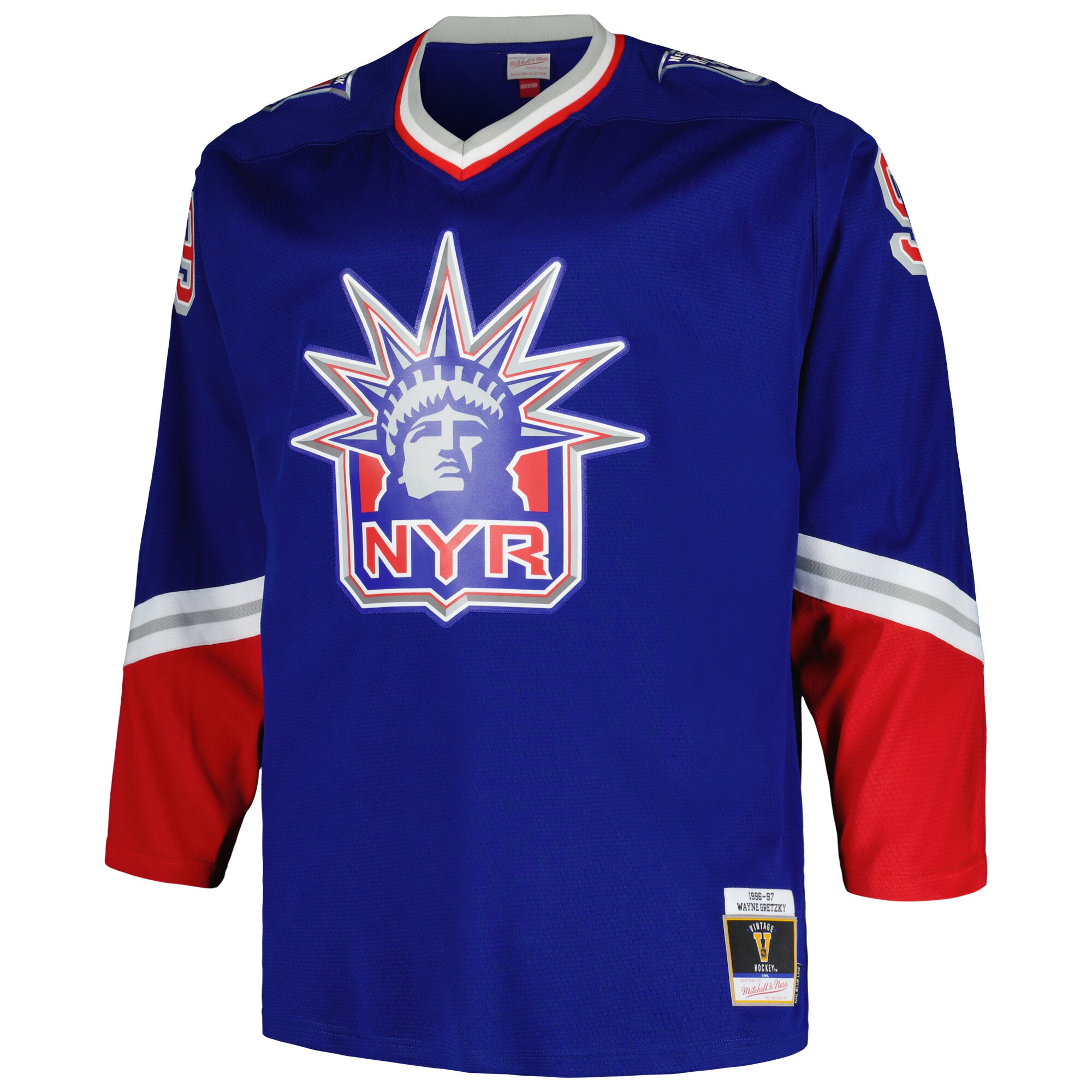 Wayne Gretzky New York Rangers Mitchell & Ness Big & Tall Blue Line Player Jersey – Blue