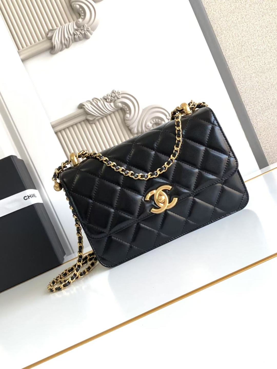 Chanel Calfskin Quilted Perfect Fit Flap Back 22cm