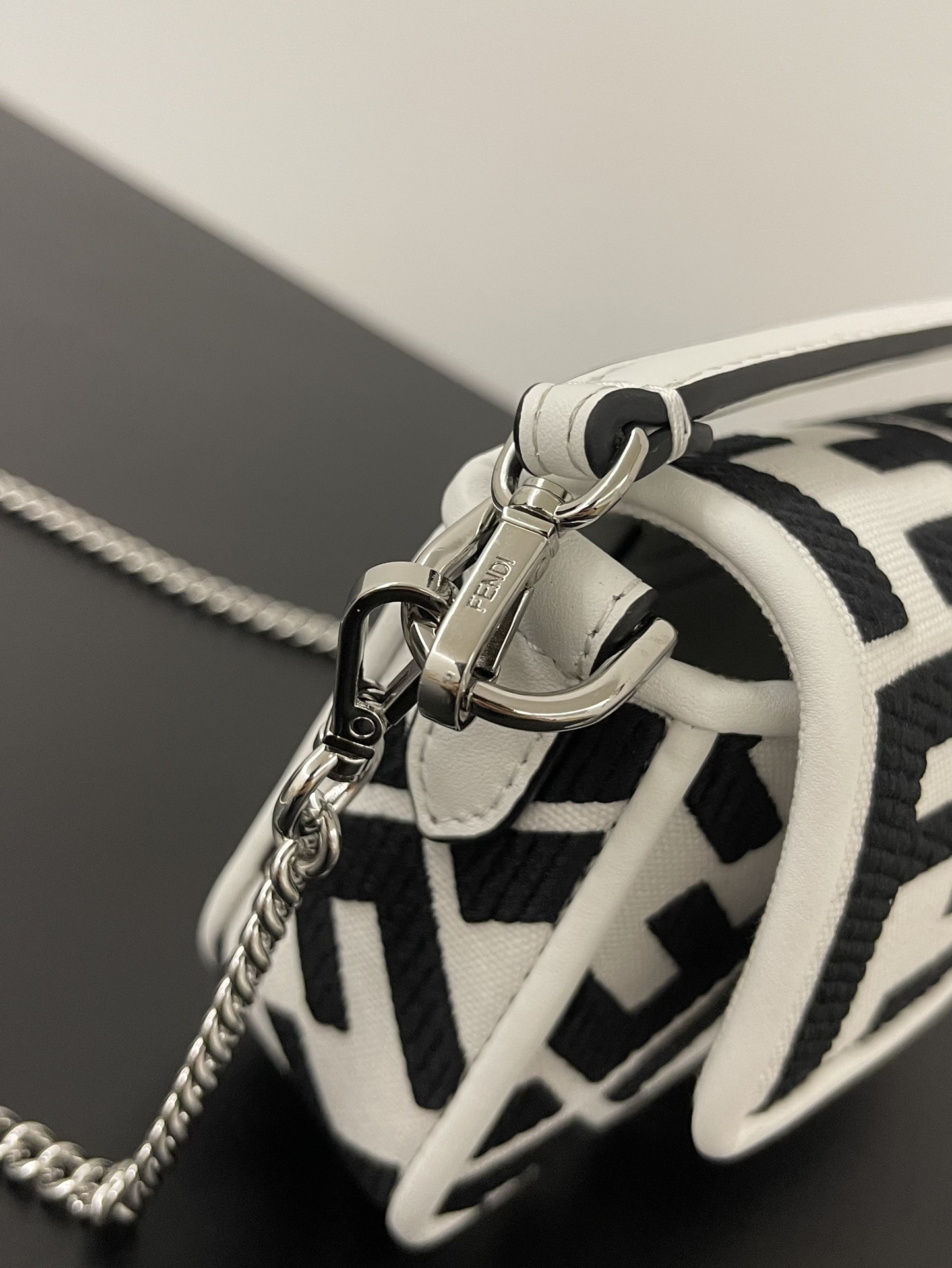 Fendi Baguette By Marc Jacobs In Black And White 19cm/ 7.5in