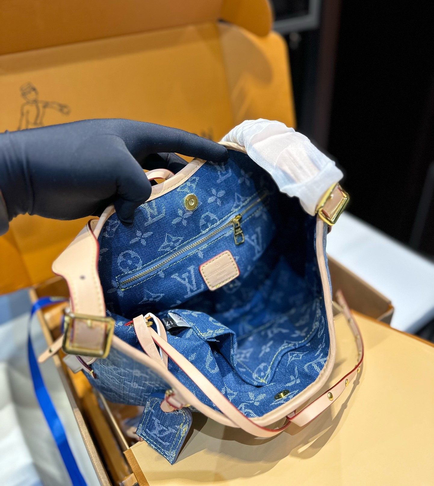 Louis Vuitton Carryall Pm Denim Blue 28Cm