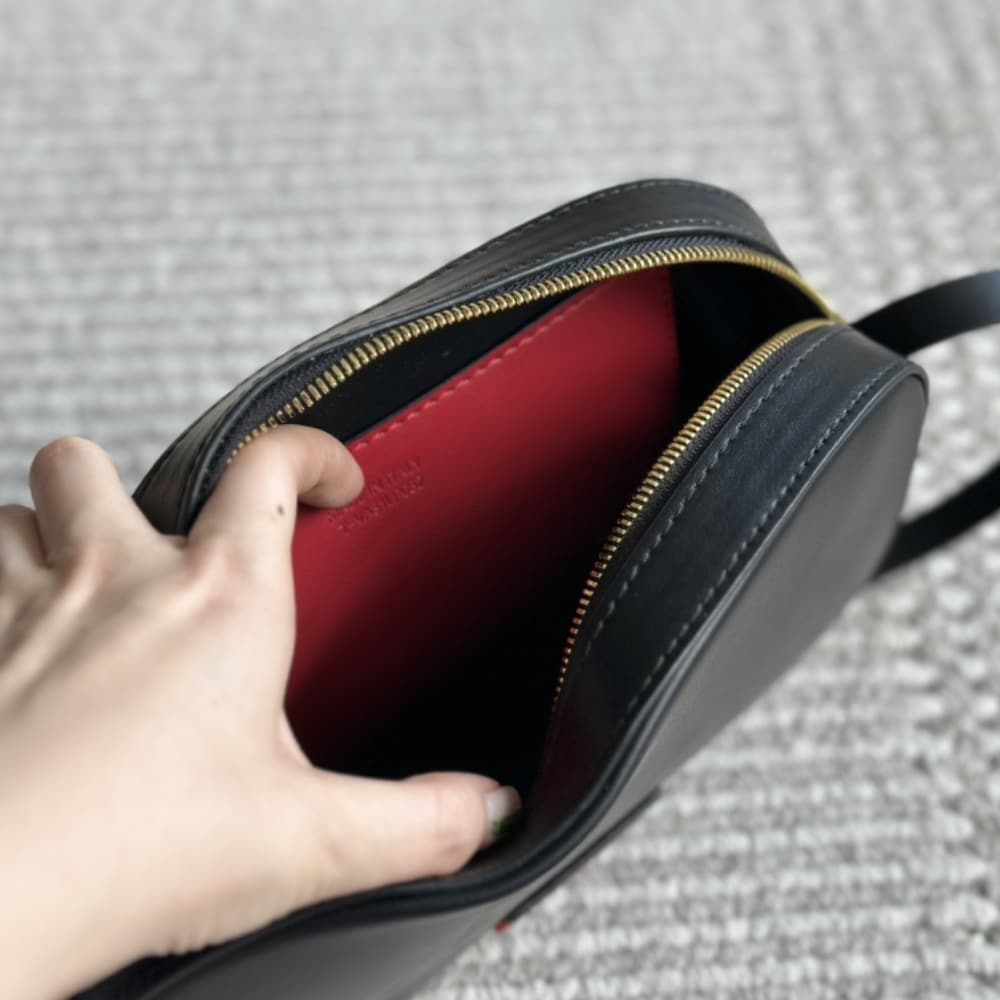 Valentino VLogo Walk Calfskin Crossbody Bag Black 25Cm