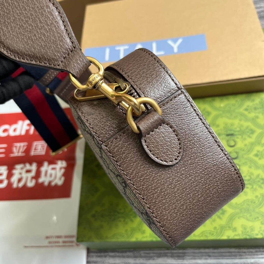 Gucci Ophidia Small Crossbody Bag Beige/Ebony 24cm/9.4in