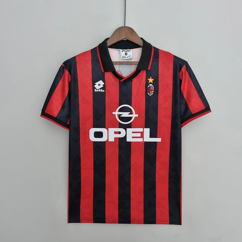 Retro 1995-96 AC Milan home  BAGGIO BARESI VIEIRA  ALBERTINI Football jersey