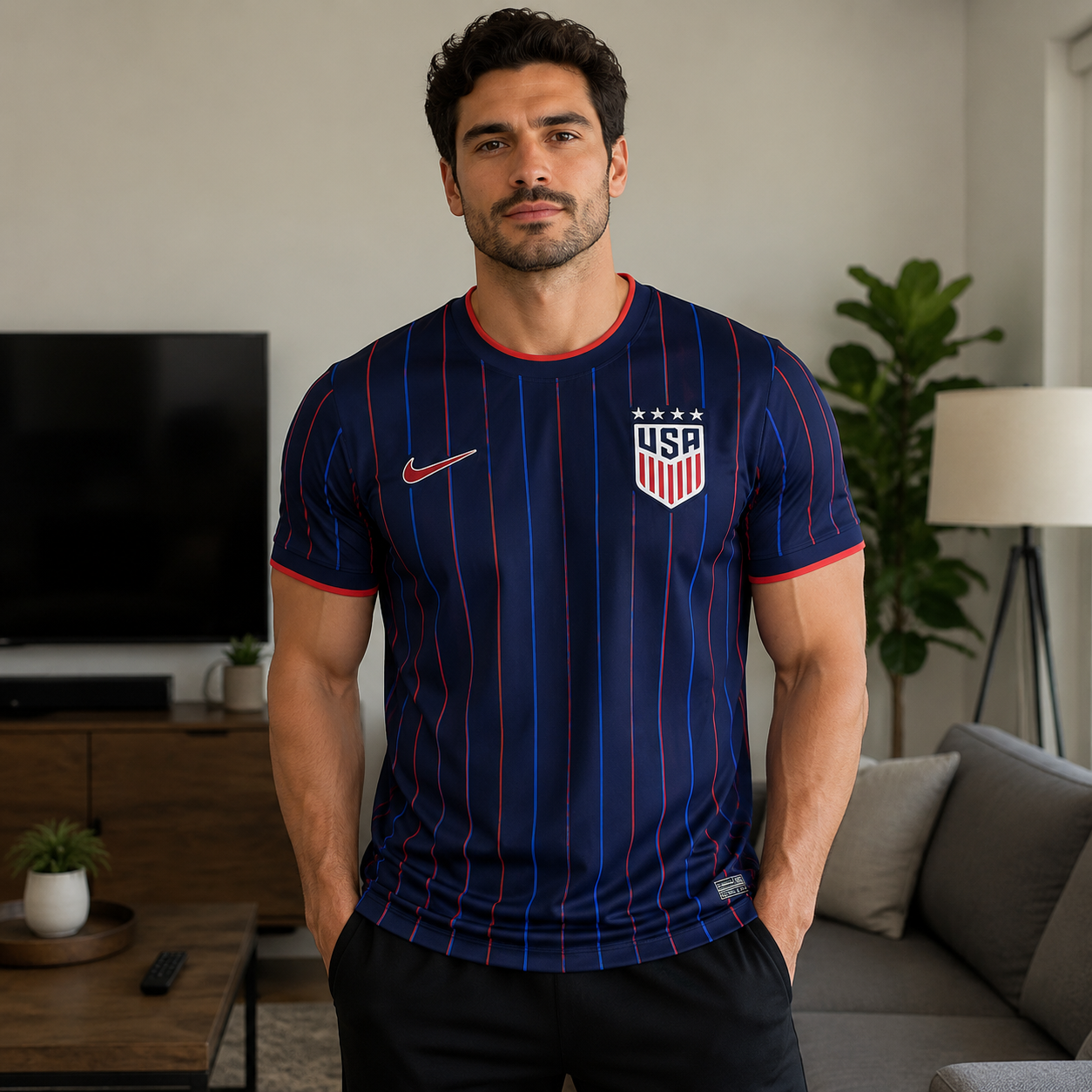 2025/2026 United States Team Home Blue Football Jersey Player Version - JerseyFun