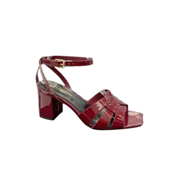 Saint Laurent Tribute Leather Sandals Burgundy