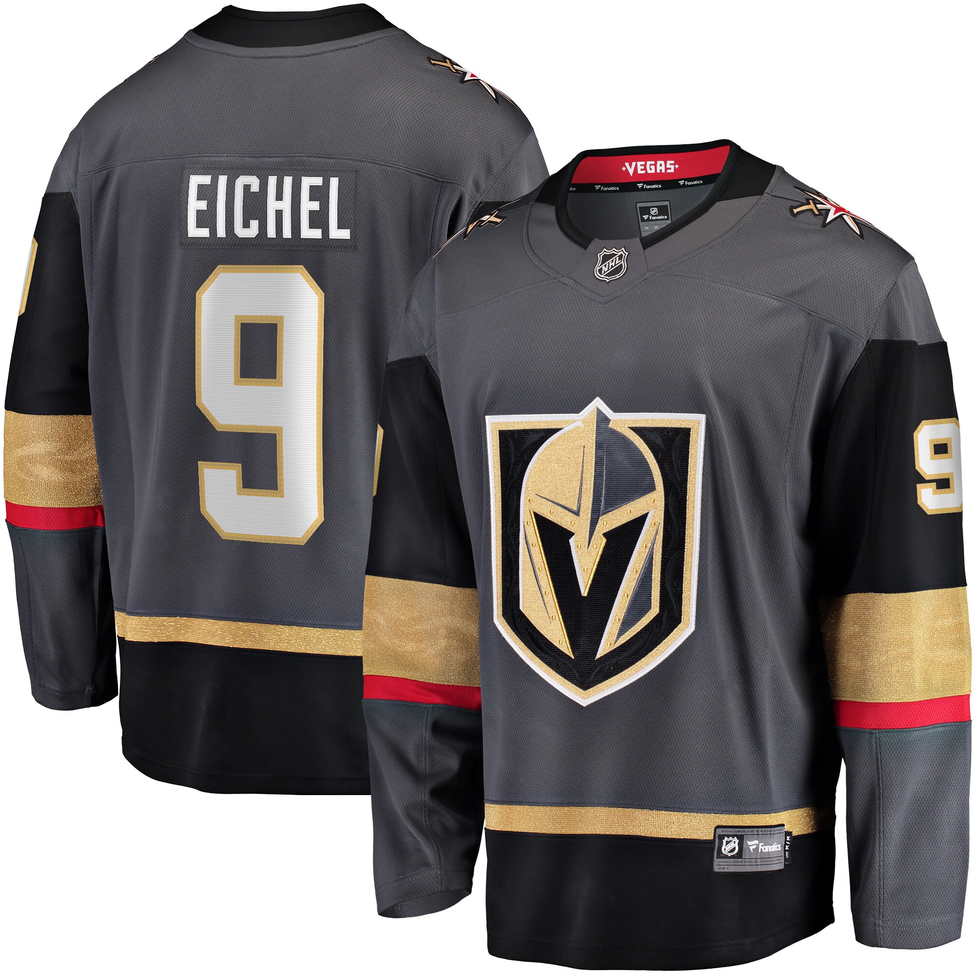 Jack Eichel Vegas Golden Knights Fanatics Alternate Breakaway Player Jersey – Gray
