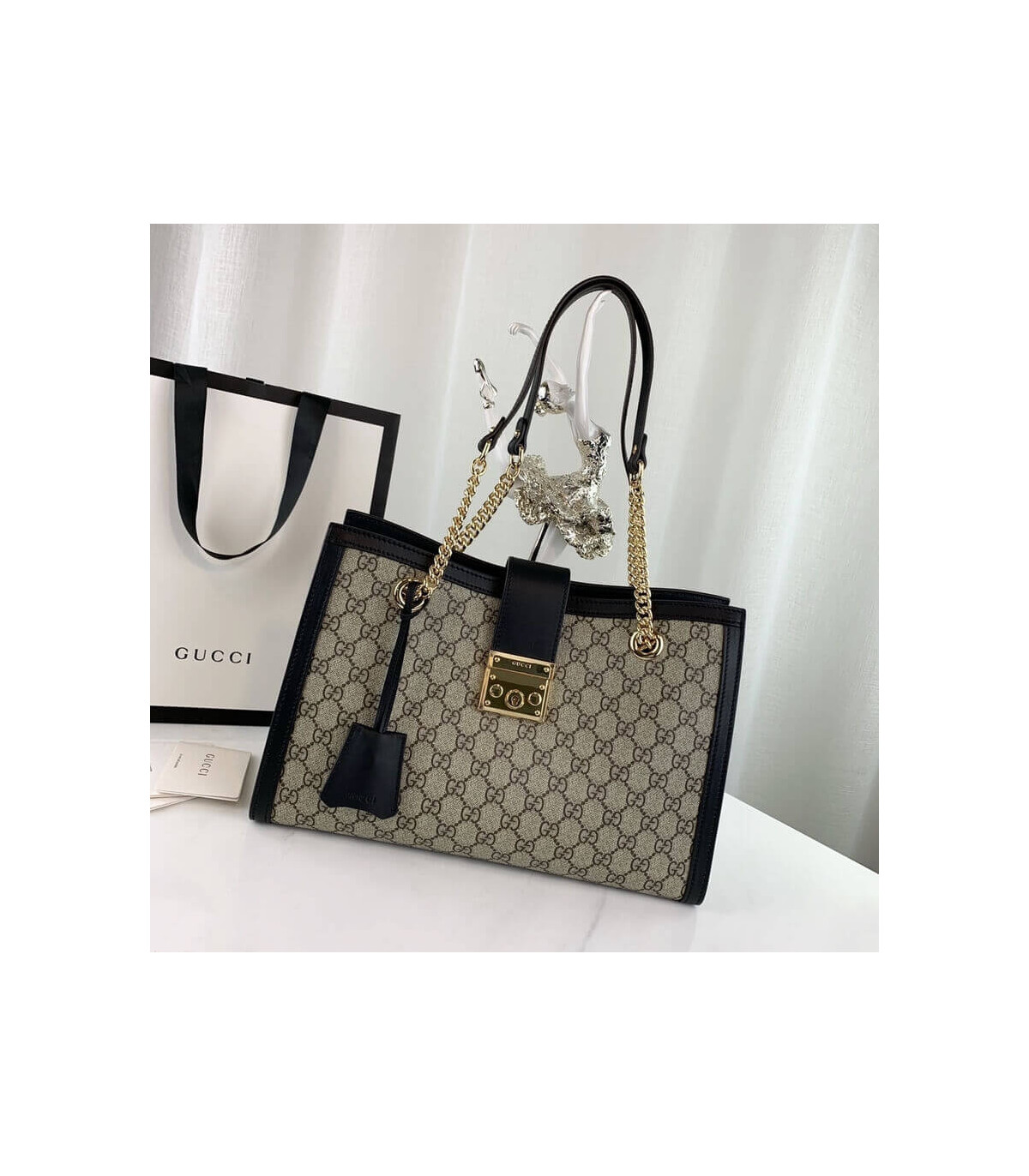 Gucci Padlock Medium GG Shoulder Bag Black