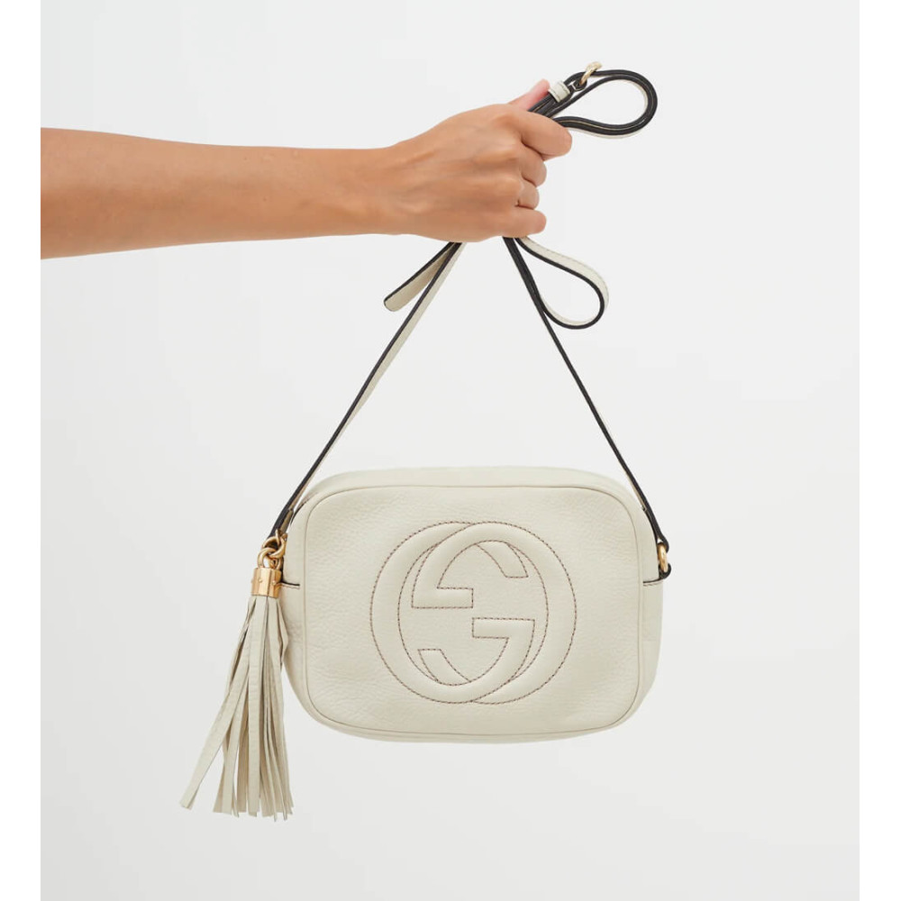 Gucci Soho Small Leather Disco Bag White