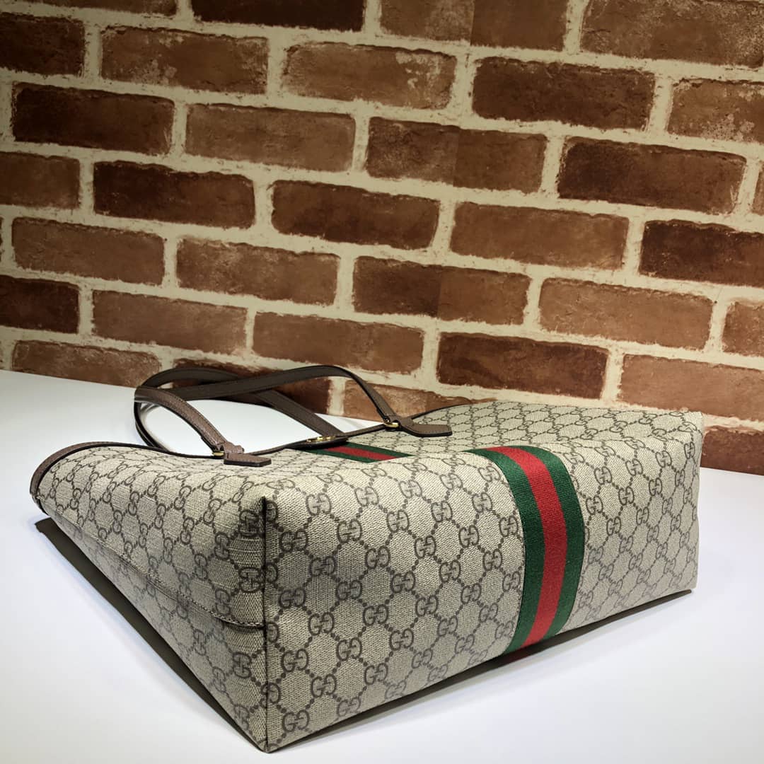Gucci Ophidia Large Tote Bag Beige And Dark Brown Gg Supreme 38Cm 631685 96Iwb 8745