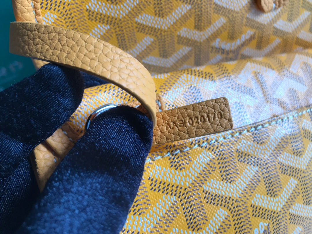 Goyard Hardy Pm Bag 40 Cm Yellow Goyardine Canvas And Taurillon Leather Trim