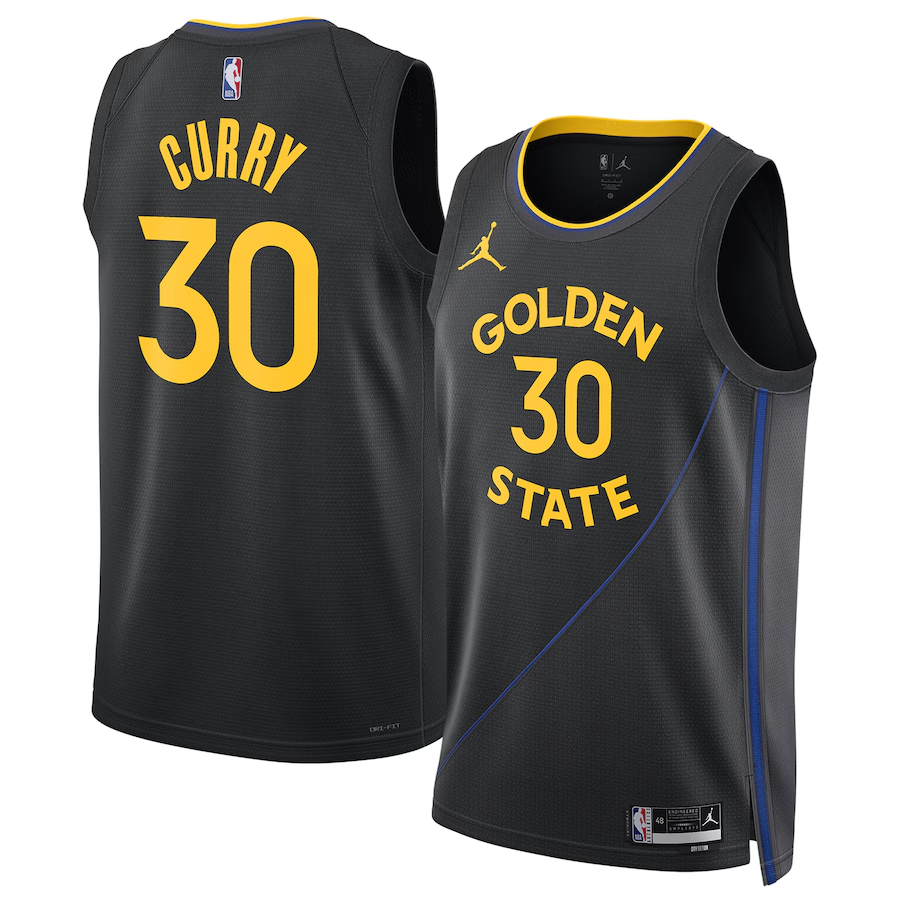 Unisex Golden State Warriors Stephen Curry Jordan Brand Black 2024/25 Swingman Jersey