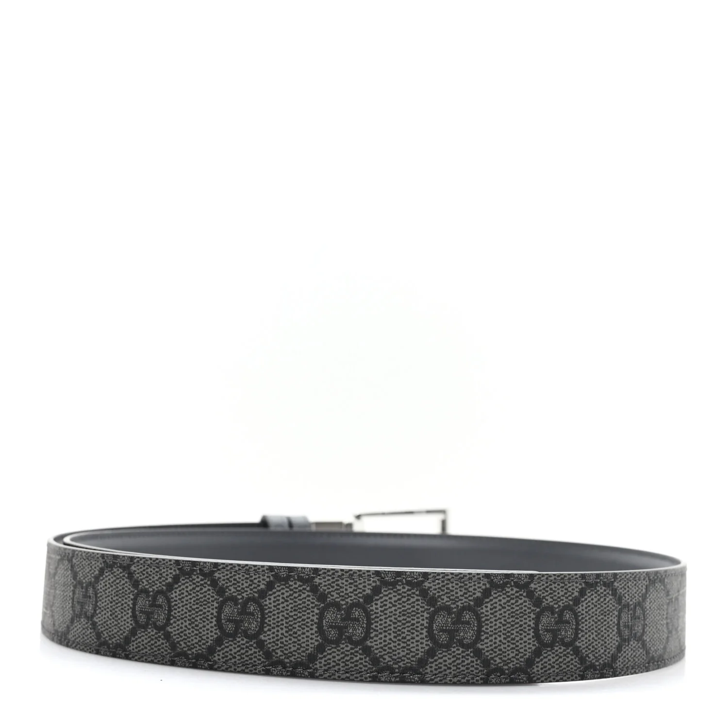 Selleria Calfskin GG Supreme Monogram Reversible Belt 95 38 Graphite Grey Black