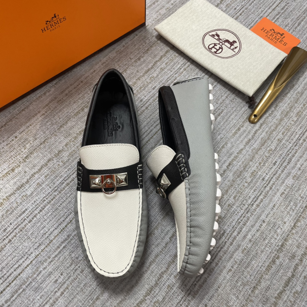 HERMES IRVING LOAFER GREY/WHITE