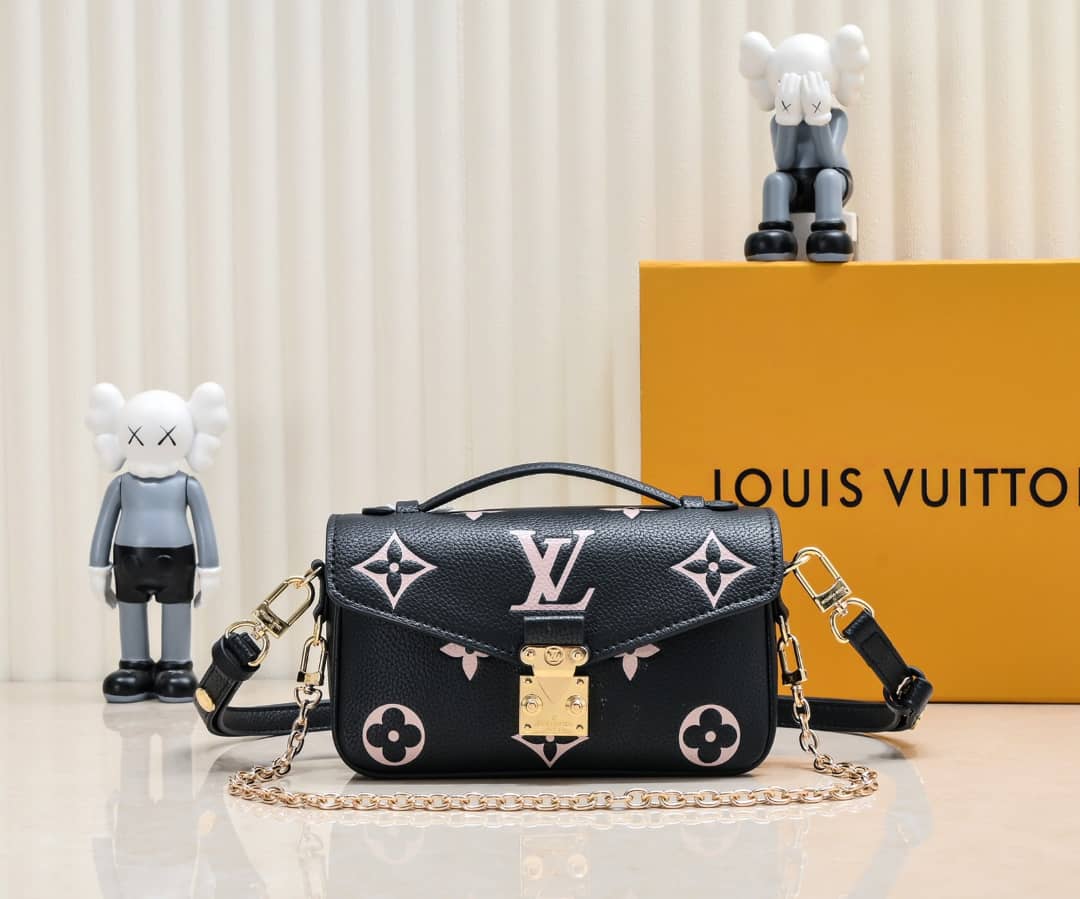 Louis Vuitton Pochette M Tis East West Monogram Empreinte Leather Black 21Cm M46596