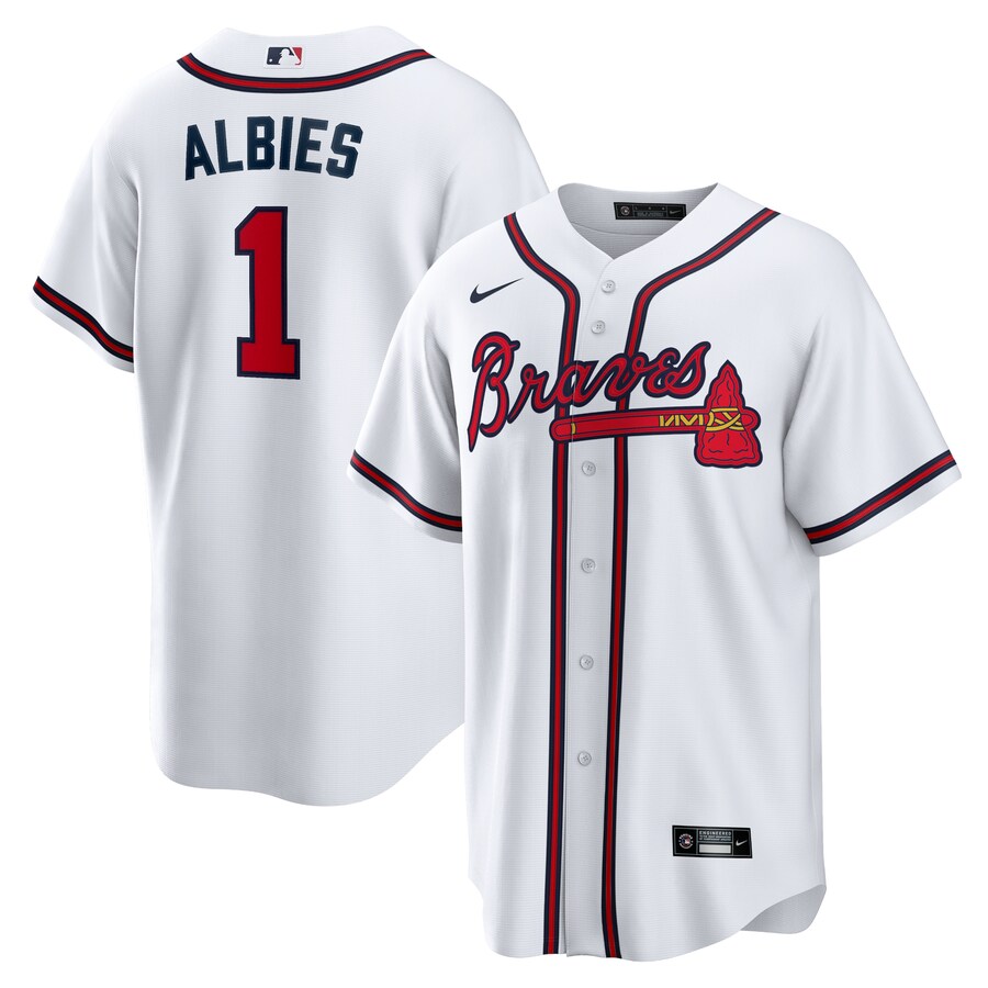 Ozzie Albies Atlanta Braves Home Player Name Jersey White