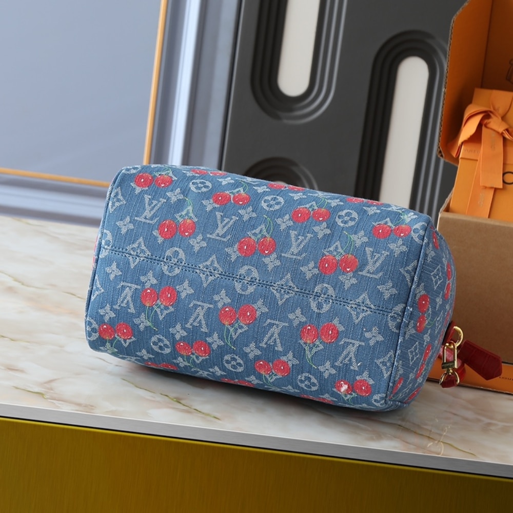 Louis Vuitton X Takashi Murakami Bolsa Speedy Soft 30 Monogram Denim Blue 30Cm N87627