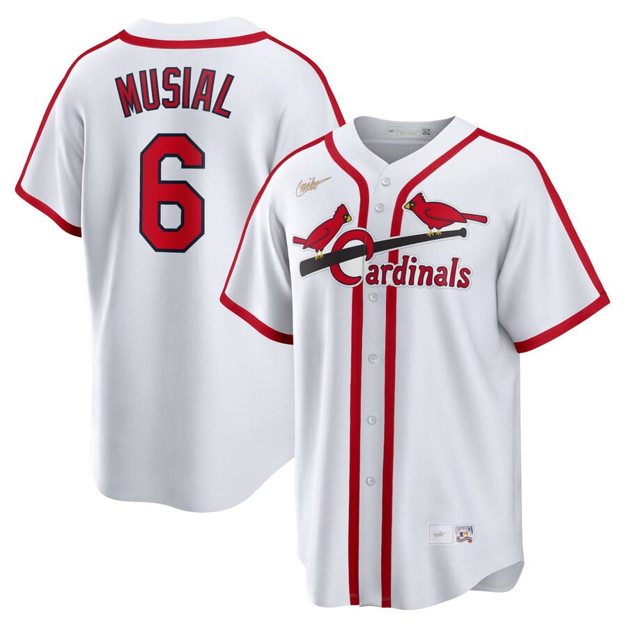 Stan Musial St. Louis Cardinals Home Cooperstown Collection Player Jersey White