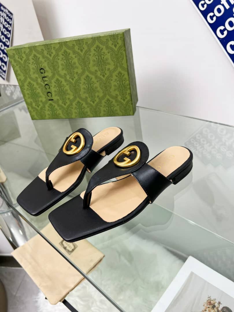 Gucci Women’S Gucci Blondie Thong Sandal Black 739048 C9D00 1000