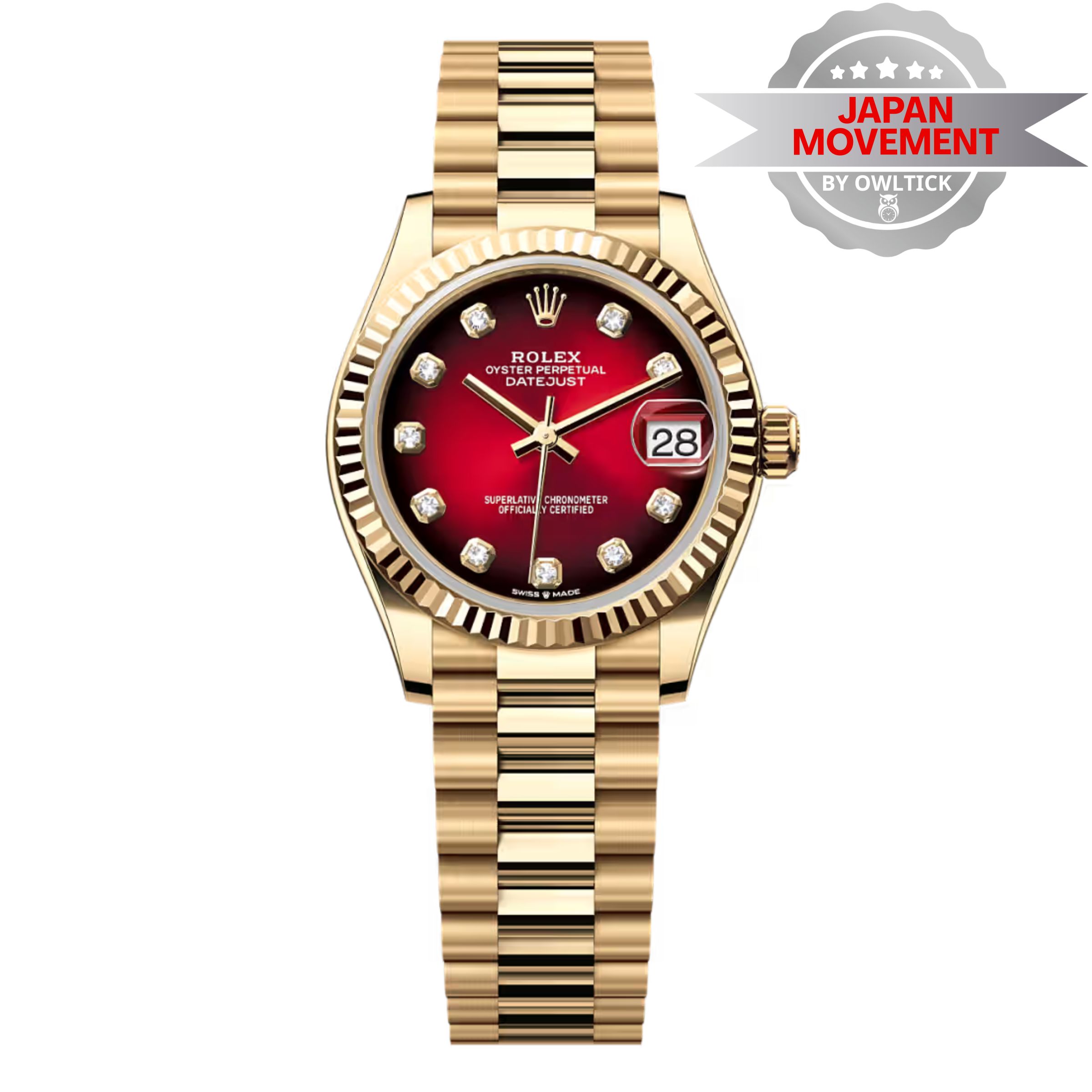 [Superclone] Rolex Datejust 31mm Red Ombré Dial President 278278