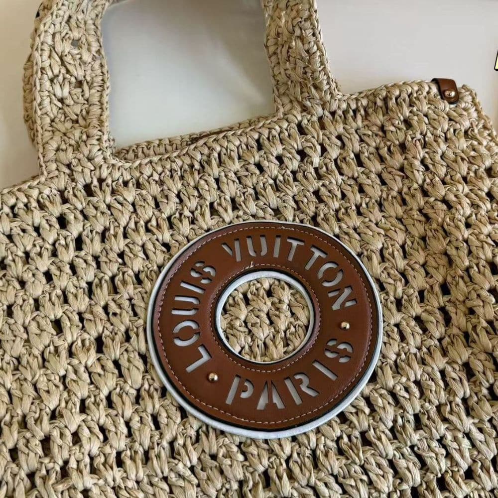Louis Vuitton Onthego MM Natural Raffia Tan 37Cm M24723