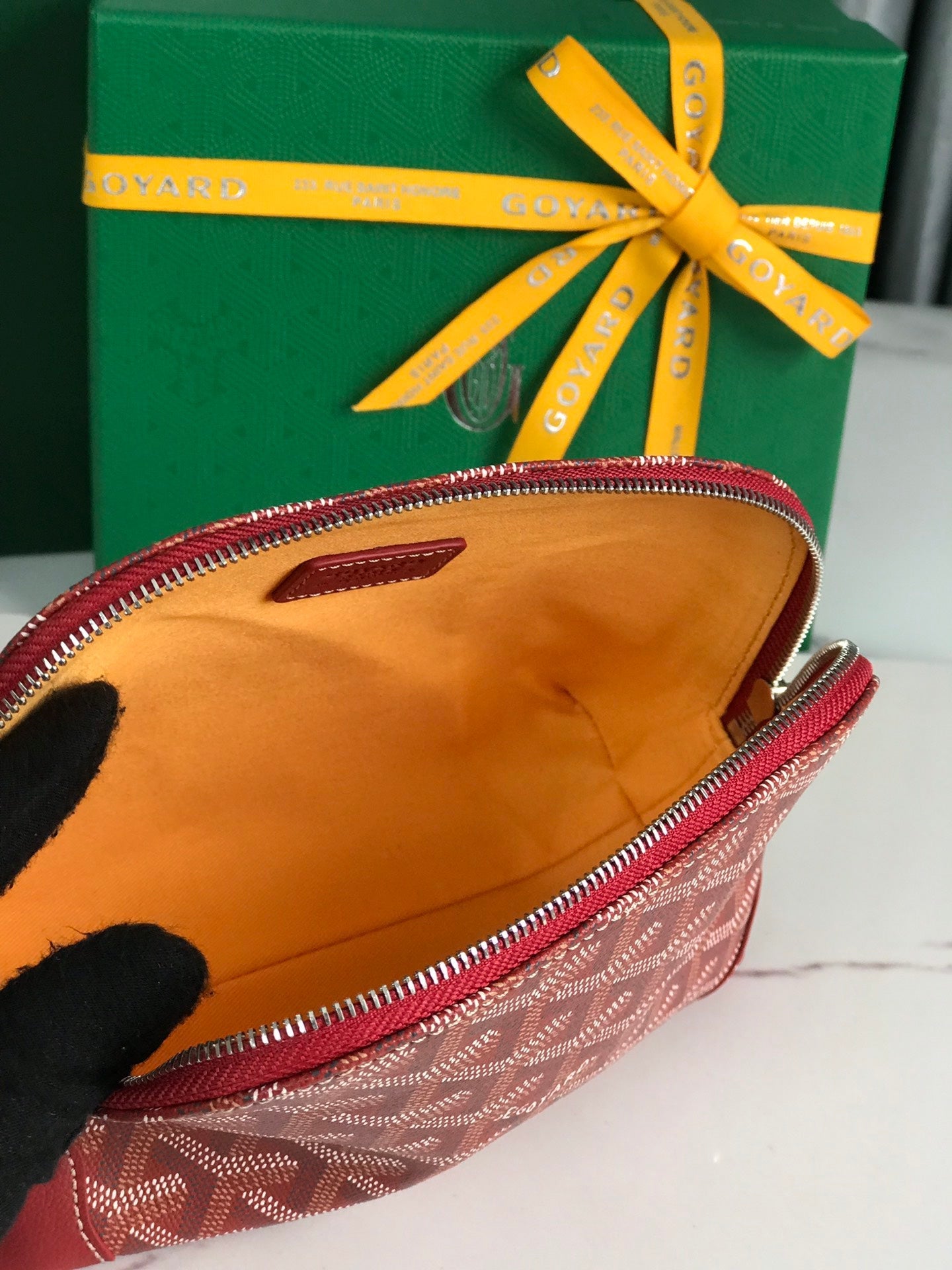 Goyard Vendôme Cosmetic Pouch 17 Cm Classic Red Goyardine Canvas And Calfskin Trim