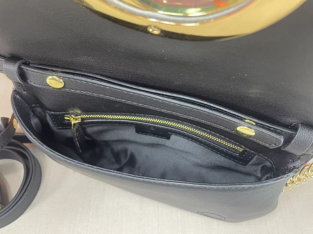 Gucci Blondie Shoulder Bag Black Leather 28Cm 699268 Uxx0G 1000