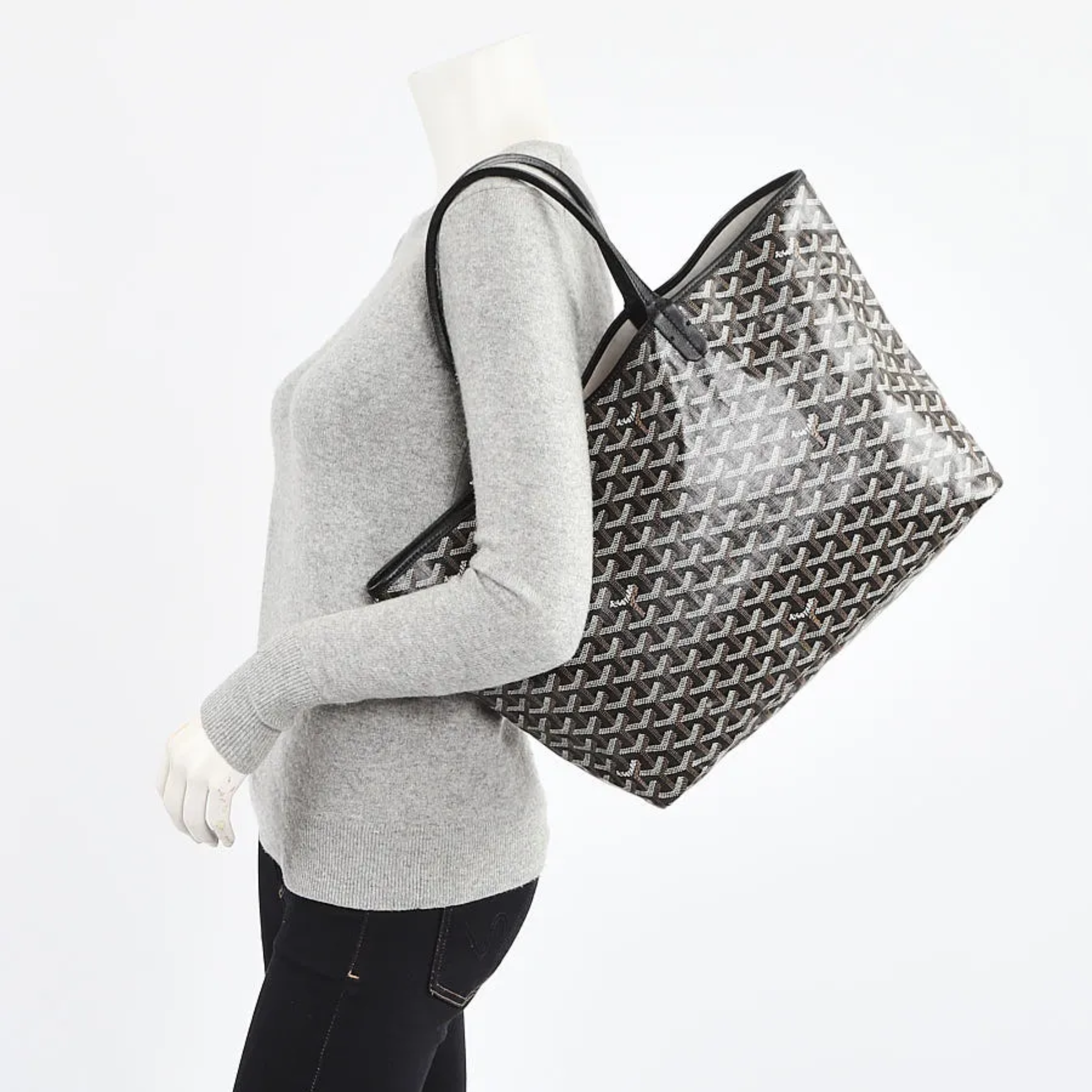 Goyard Saint Louis Gm Black Canvas 40Cm/15.7in