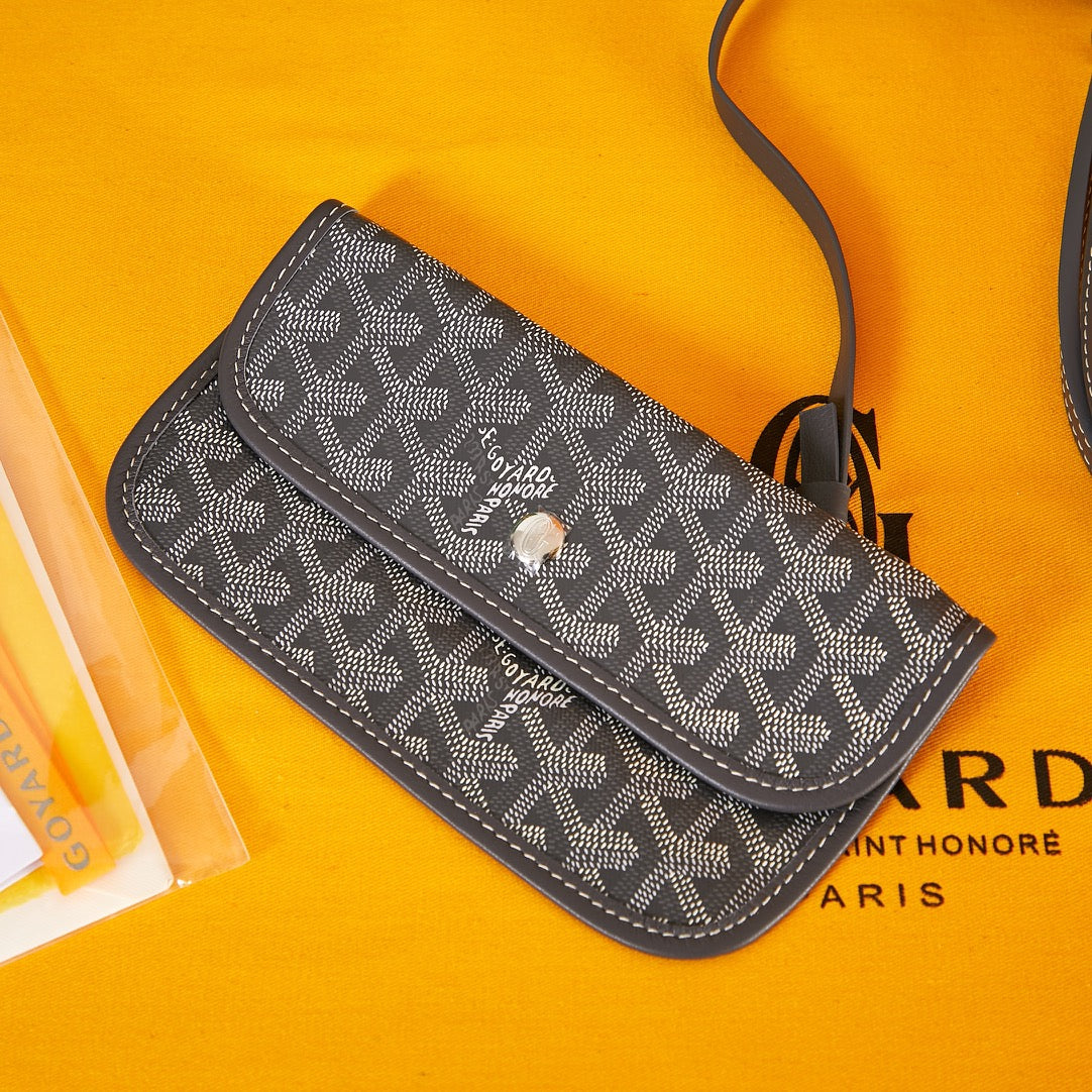 Goyard Saint Louis Pm 34Cm Grey Canvas Chevroches Calfskin
