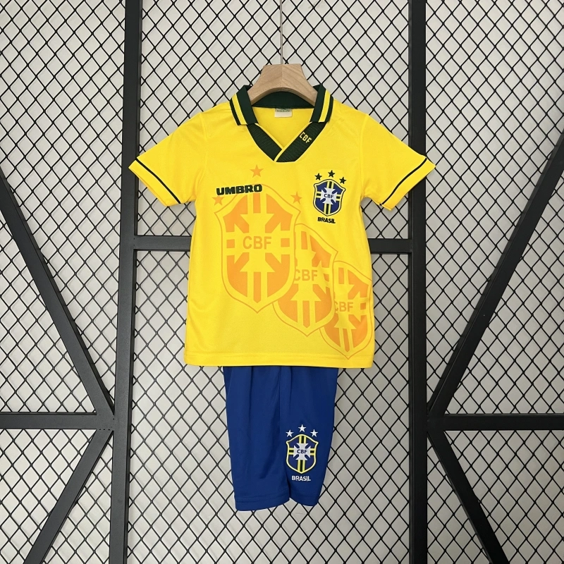 retro kids 1993-94 kids Brazil home football jersey retro