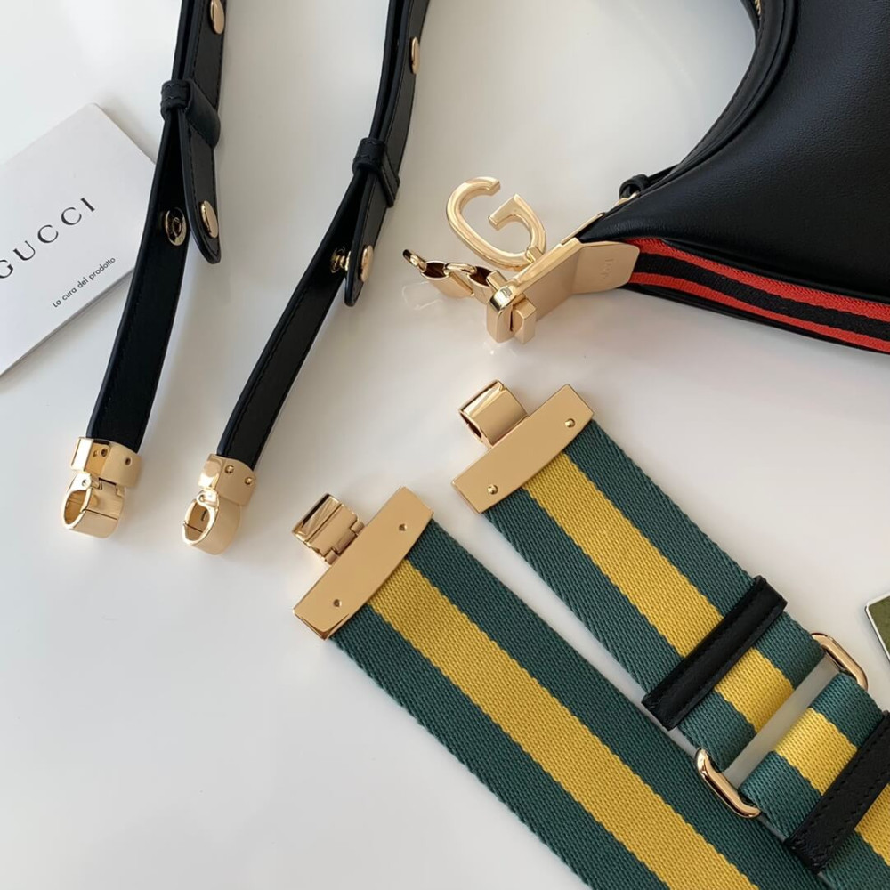 Gucci Black Leather Attache Small Shoulder Bag