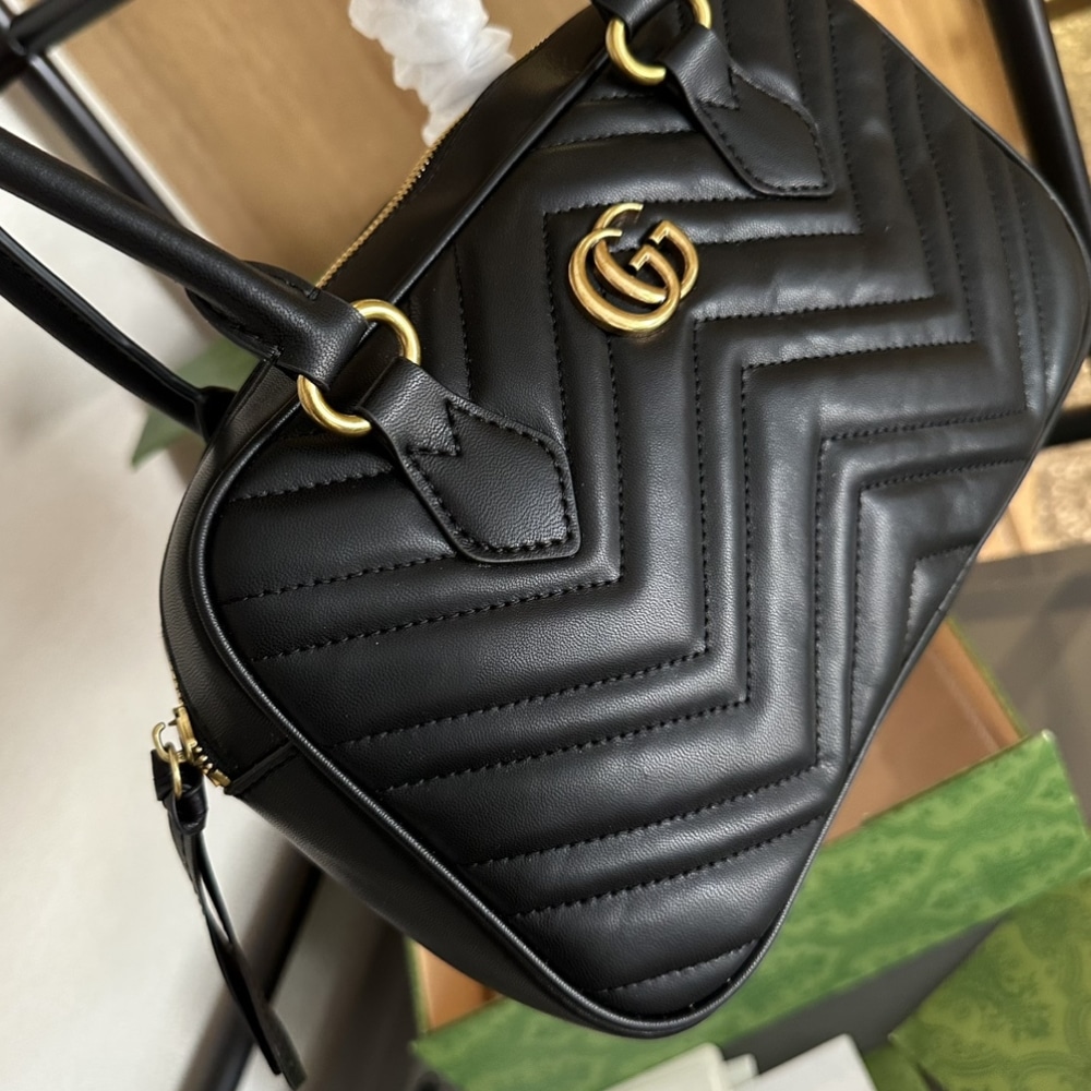 Gucci Marmont Small Top Handle Bag Black 25Cm 795199 Aabzb 1000