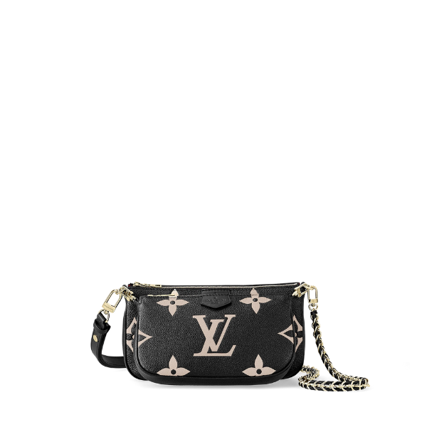 Louis Vuitton Multi Pochette Accessoires Black And Beige 18Cm M45777
