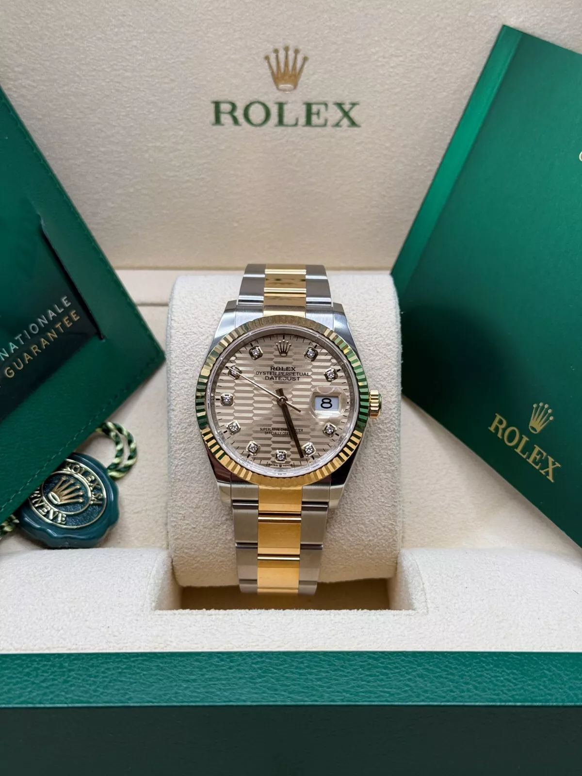 【Super Clone】RLX  Datejust 36mm 126233-0046 Golden Fluted Motif 36mm Dial Oyster Bracelet
