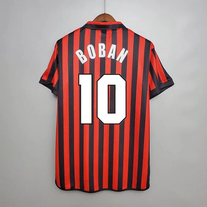 Retro 1999-00 AC Milan Centenary home BOBAN BARESI MALDINI SHEVCHENKO Football jersey retro