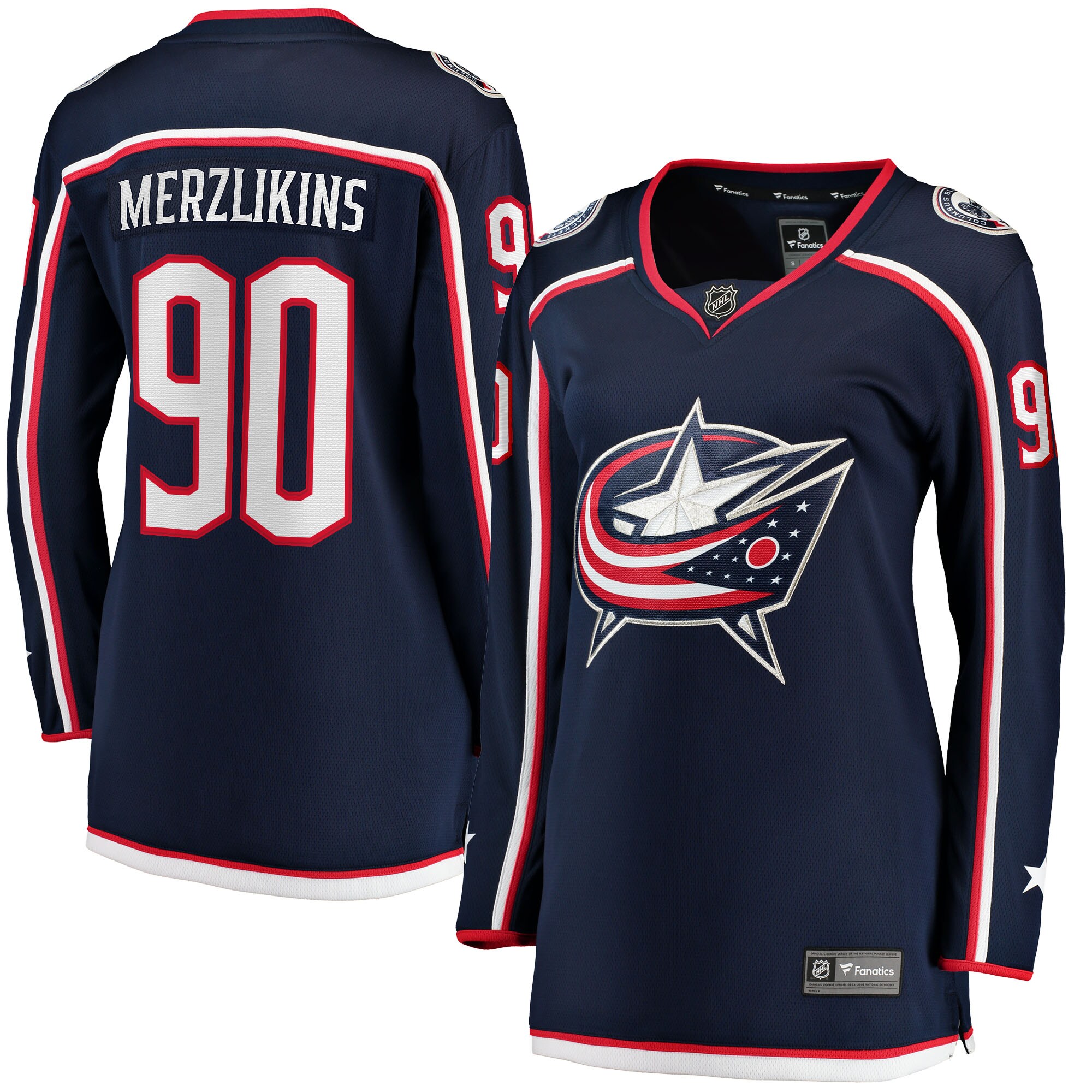 Elvis Merzlikins Columbus Blue Jackets Fanatics Women’s Home Breakaway Jersey – Navy