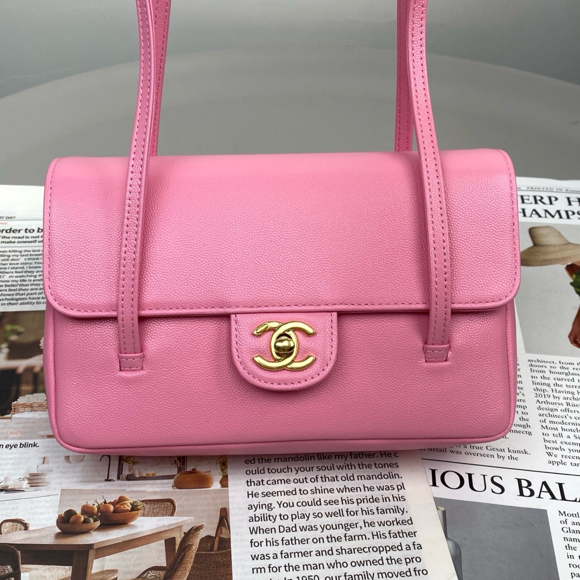 Chanel Clutch Pink Bag 17cm/6.7in