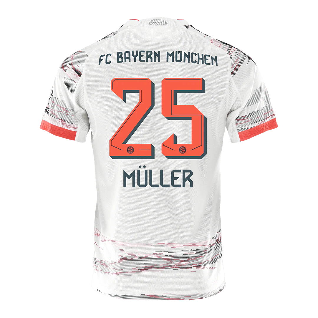 MÜLLER #25 Bayern Munich Away Player Version Soccer Jersey 2025/26 White