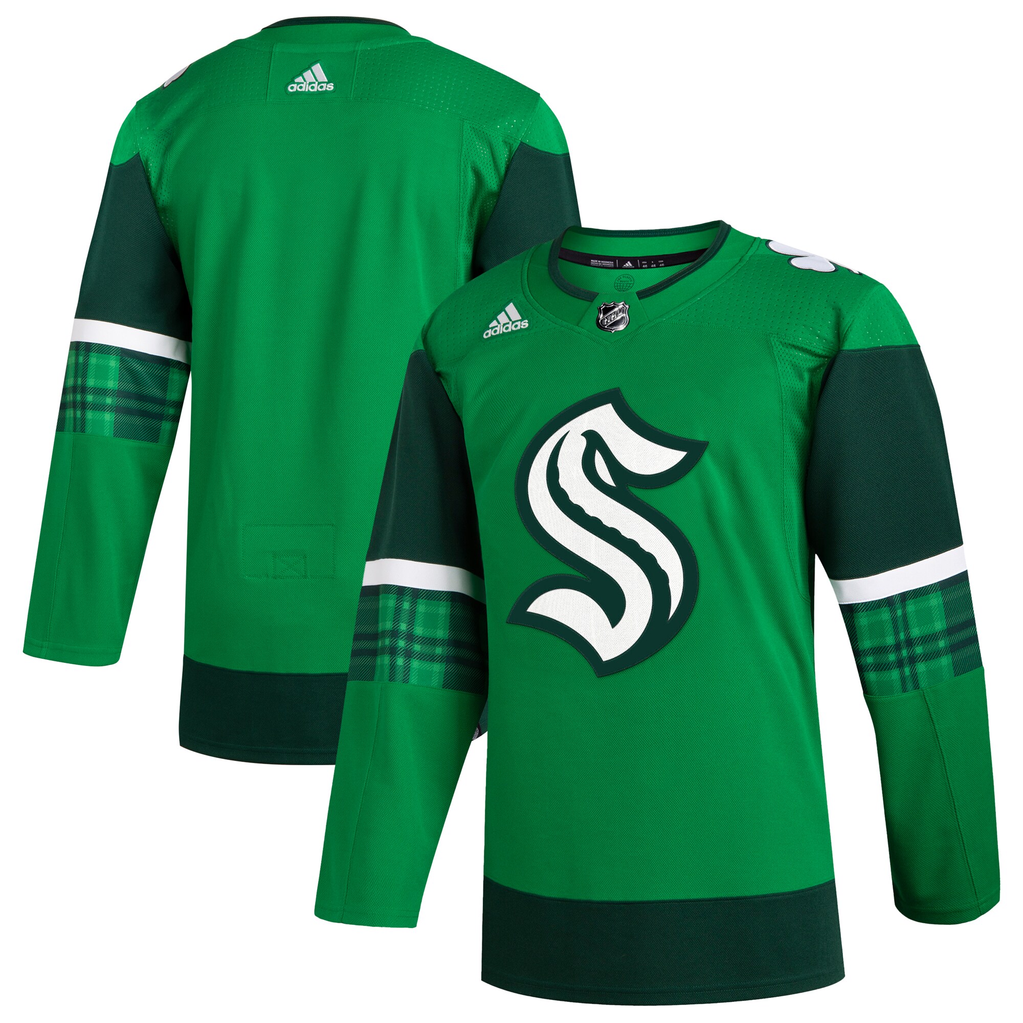 Seattle Kraken adidas 2023 St. Patrick’s Day Primegreen Authentic Jersey – Kelly Green