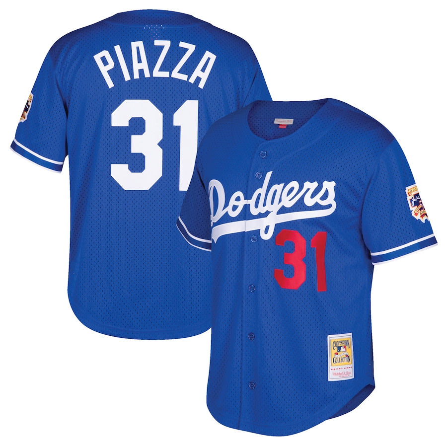 Mike Piazza Los Angeles Dodgers Mitchell&Ness Youth Cooperstown Collection Mesh Batting Practice Jersey Royal